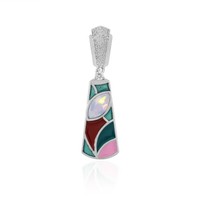 Cavill SilberanhäNger Damen Welo Opal 925 Sterling Platin 0,33Ct Bunt
