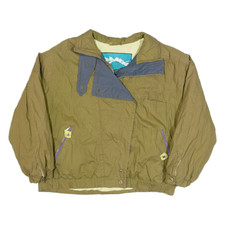 Giacca Vintage Isolata Da Donna Marrone Anni '90 UK 8