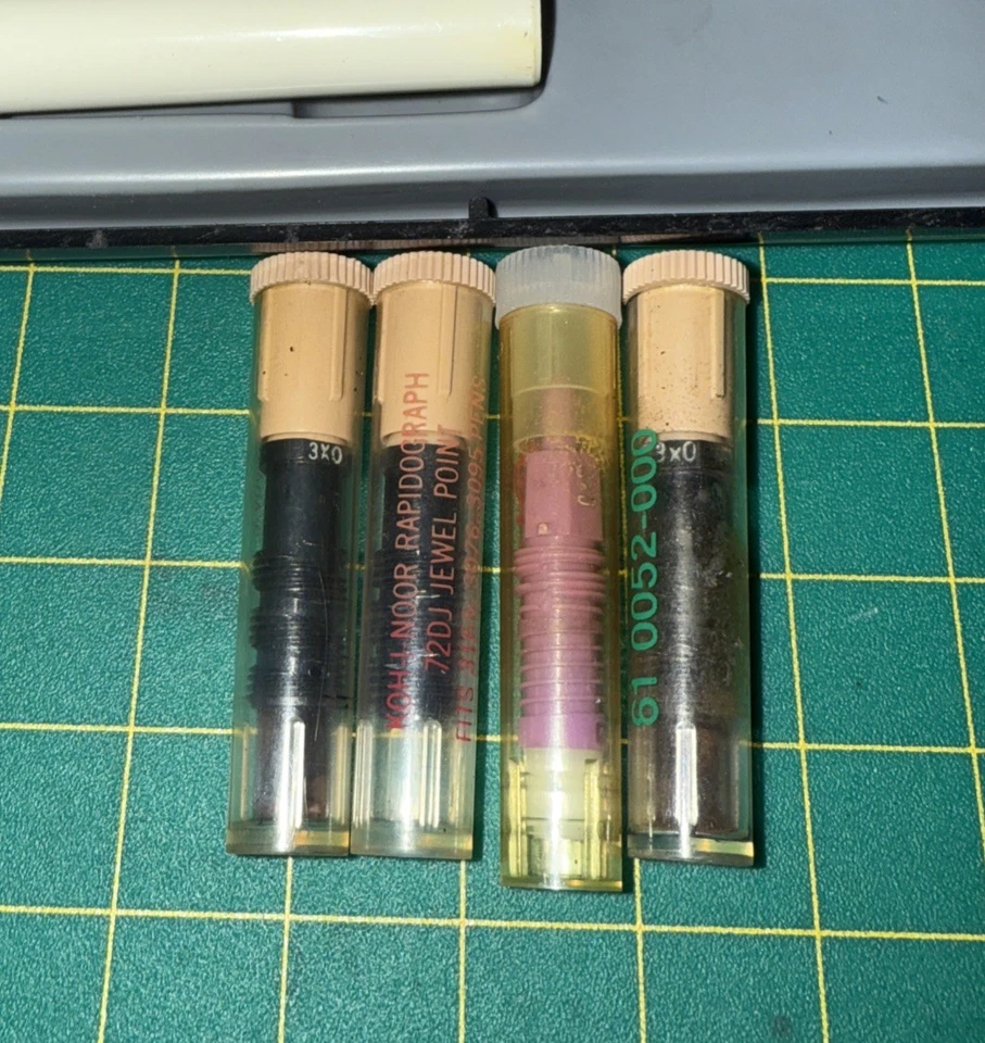 Vintage KOH-I-NOOR Rapidograph Technical Slim Pack 7 Pen Variety Set Tips Lot - Image 3 of 4
