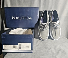 Boy's Nautica Spinnaker Pintuck Oxford Grey Washed Boat Shoes Toddler Sz 3