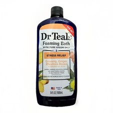 Dr Teals Foaming Bath Epsom Salt Stress Relief Ginseng Ginger New 34oz