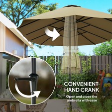 13 Ft Double Sided Outdoor Umbrella Beach Cafe Garden Sun Shade Garden Patio US