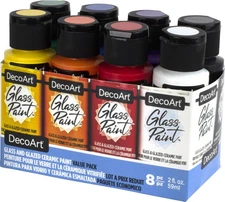 DecoArt Glass Paint Value Pack 8/Pkg-Primary / Basics