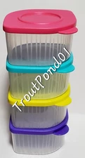 Tupperware Fresh N Cool 2 c Square Refrigerator Storage Containers Set 4 Colors