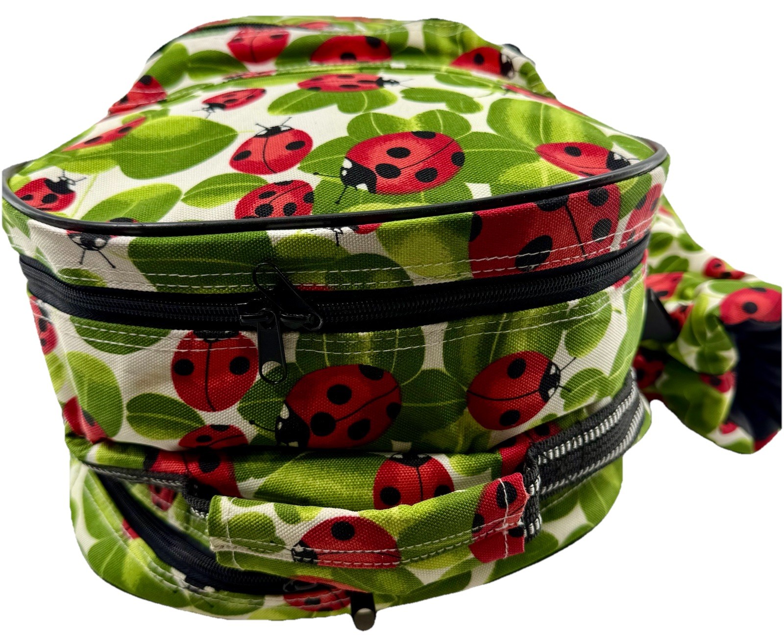 Vintage Ladybug Canvas Picnic Backpack w/ Cutting‎ Board, Cooler Unbranded Gift Ladybug Picnic Backpack Set w/ Cooler & Cutting Board Canvas  main image 3