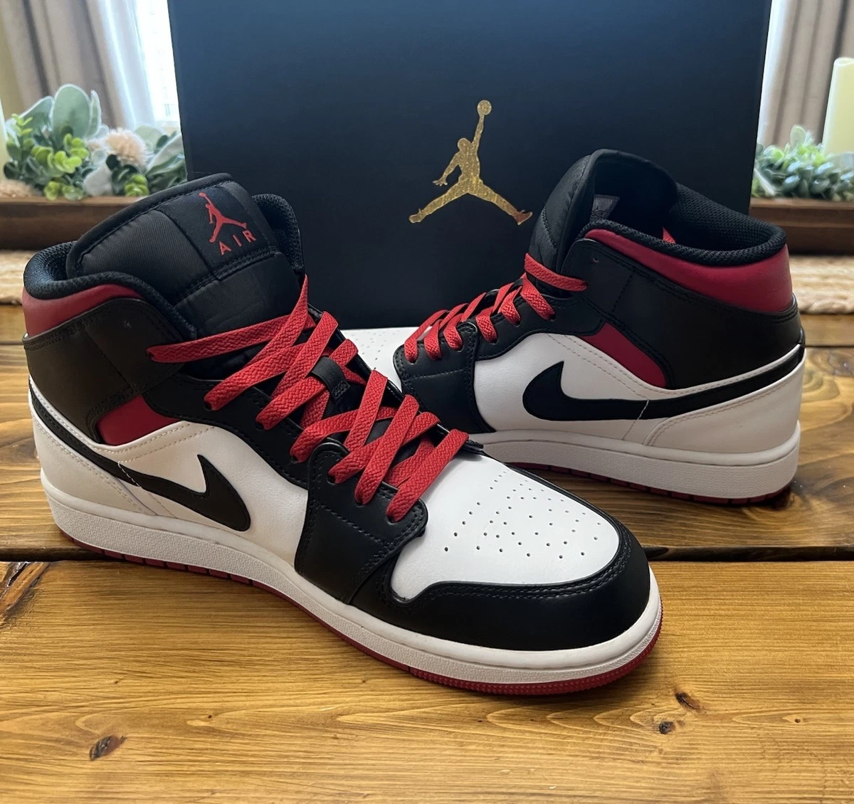 Las mejores ofertas en Jordan 1 Mid Black Red | eBay