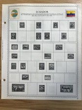 Ecuador 2 Postage Stamps on Minkus Album Pages