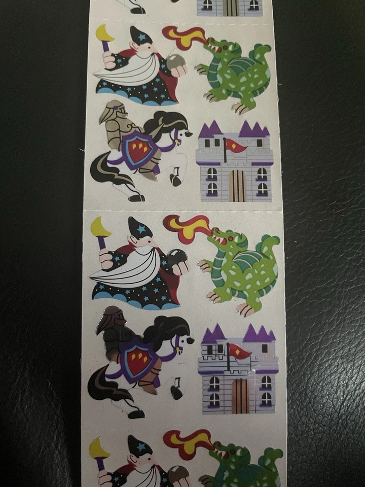 Tira de pegatinas vintage Sandylion 5 mods dragón mago castillo caballo caballero lámina Foto 2 de 3