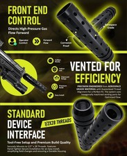 1/2-28 Muzzle Brake Compensator 3.5" Steel Vented Threaded