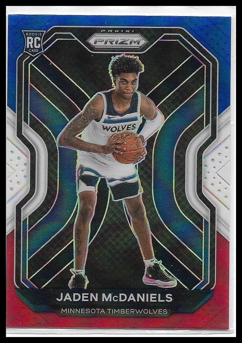 2020-21 Prizm Jaden McDaniels #277 RC Red White Blue Parallel Timberwolves