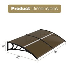 80''x 40'' Outdoor Polycarbonate Window Canopy Awning Front Door Patio Cover