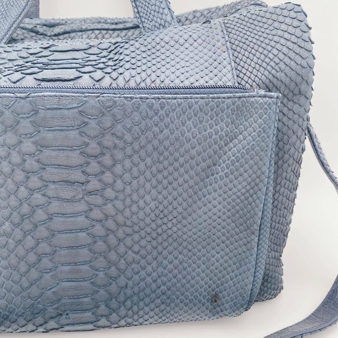 Good Condition 2WAY Real Python Mini Boston Bag E… - image 4