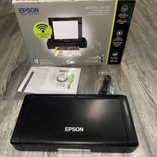 Epson WF-100 B581A Portable wireless Mobile Printer Tested No A/C Power Adapter