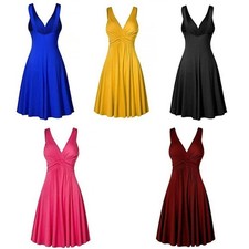 Womens Cocktail Dresses Sexy V-Neck Lady Formal Elegant Evening Dress Plus Size