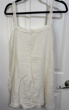 VTG Antique 1920s Step In Tap Shorts Romper Teddy L/XL Ivory Cotton