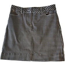 Talbots Black White Plaid High Rise Mini Skirt Size 6P