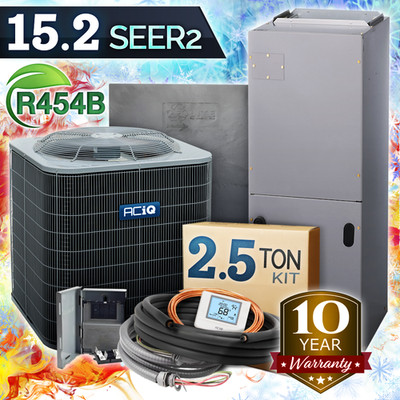 2.5 Ton Heat Pump AC Ducted Central Air Conditioner Split System Kit, 15.2 SEER2
