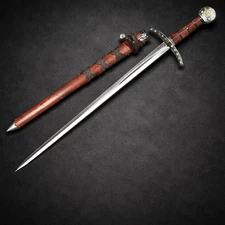 24" Prince Sword w/ Sheath Crusader Knight Templar Short Sword Medieval Replica