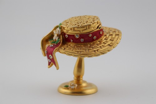 Estee Lauder Goldtone Sun Bonnet Compact for solid Pleasures Perfume PLS READ