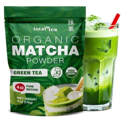 Organic Matcha Green Tea Powder (4-Oz)   Certified USDA 4 Oz (Pack of 1) 