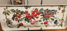 Vintage Smeraldo Italian Melamine Strawberry Serving Tray 15.25"x6" Excellent 