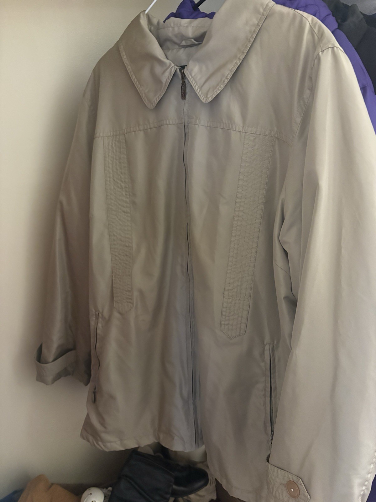 Burgundy Basic Editions rain jacket with hood and… - image 1