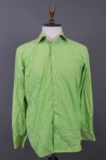 Eton Contemporary Green Striped Luxury Long Sleeve Button Down Shirt Size 41 /16