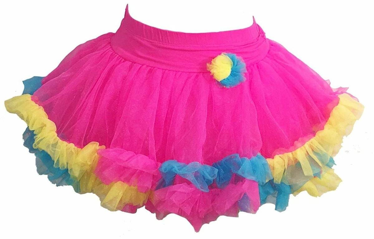 Tutu JONA MICHELLE girl s Pink Yellow Blue Layered TUTU SKIRT Size M 5 6