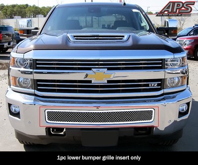 Black Stainless Steel Mesh LED Grille For 2015-2019 Chevy Silverado 2500/3500 - Lower Bumper 5 thumbnail image