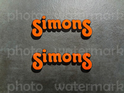 2x Simons Forks decals stickers Orange/Black KX RM Suzuki CR WORKS YZ Pick Size