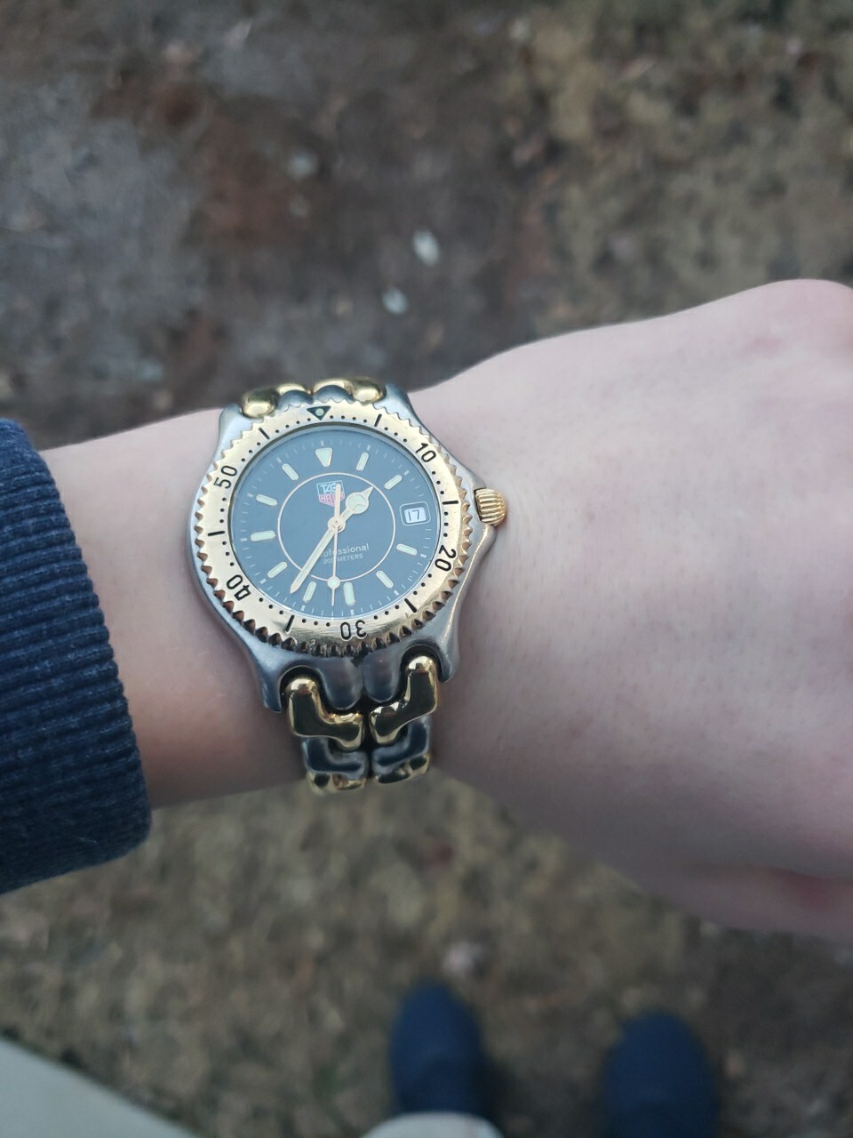 TAG Heuer SEL WG1220-K0 Black Mens Watch Non-Working For Parts