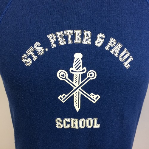 Vintage 60s 70's Sports University College High School Sweatshirt Sword Military - Picture 2 of 8