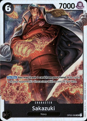 One Piece Paramount War Sakazuki Super Rare OP02-099 Near Mint english