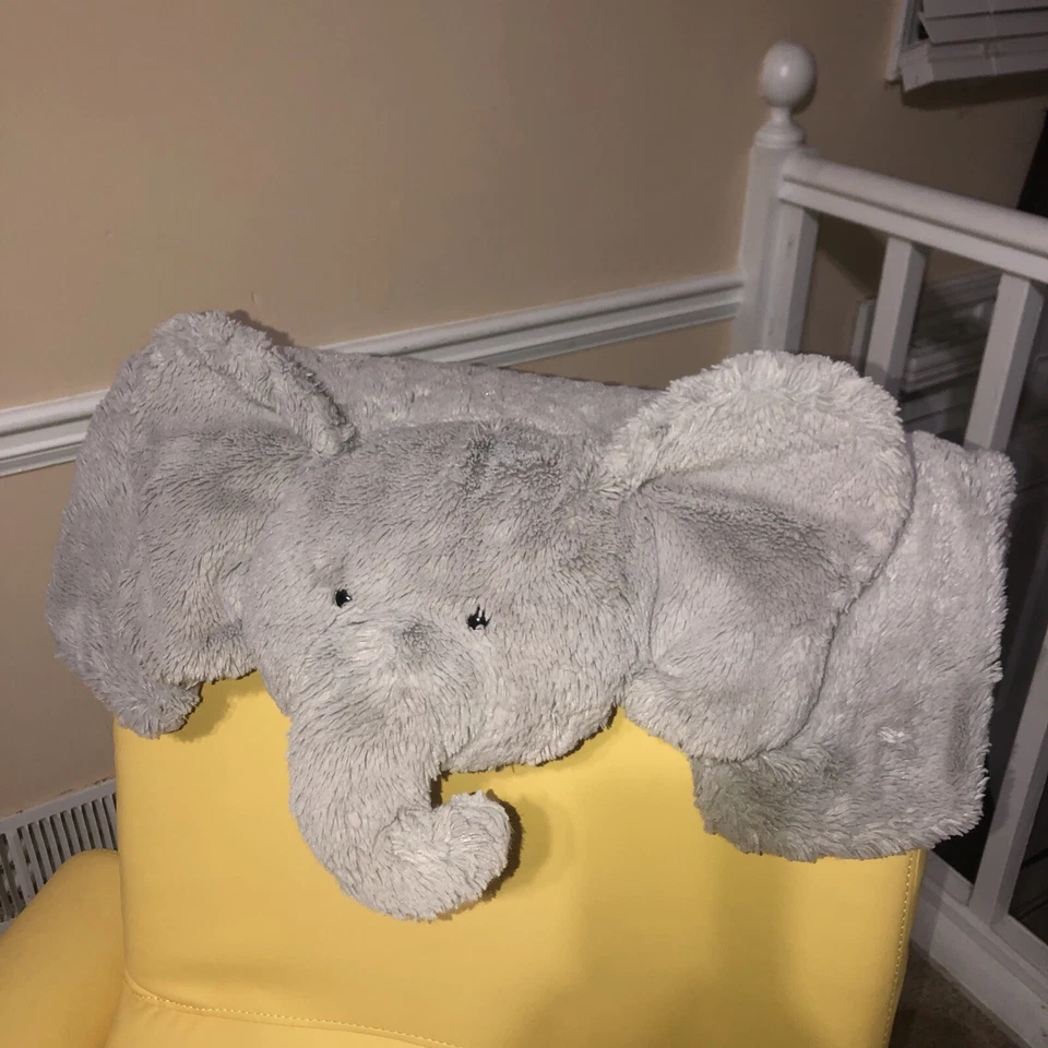 Pottery Barn Kids Gris Elefante Barriga Tiempo Lovey “B” Personalizado 25” Por 34” Foto 3 de 4