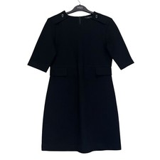 Zara Women's Size Med Short Sleeved Tunic Dress Black Rear Zip Worn VGC
