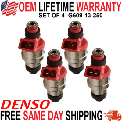 OEM Mazda x4 Fuel Injectors for 1990-1994 Mazda MPV & B2600 2.6L I4 G609-13-250