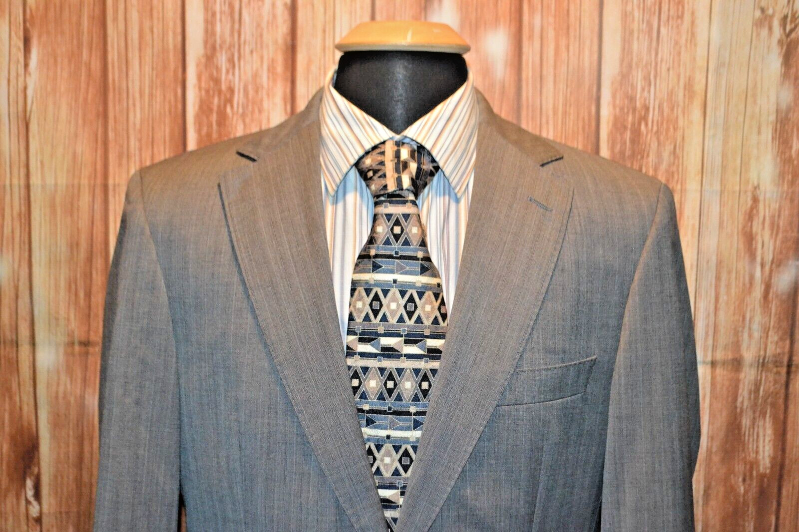 Hugo Boss Men Super 100 Wool Pinstripe 2 Front Button Suit Sz 40R Wst 34x33 thumbnail 3