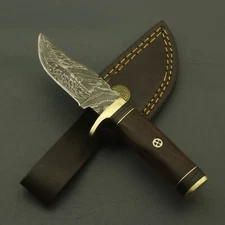 Custom Hand Forged Damascus Steel Hunting Knife Full Tang Total Length 6 inches
