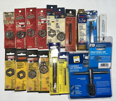 Irwin Hanson Tap & Die Set USA Mixed Lot 18 Pc Machinist Threading Tools