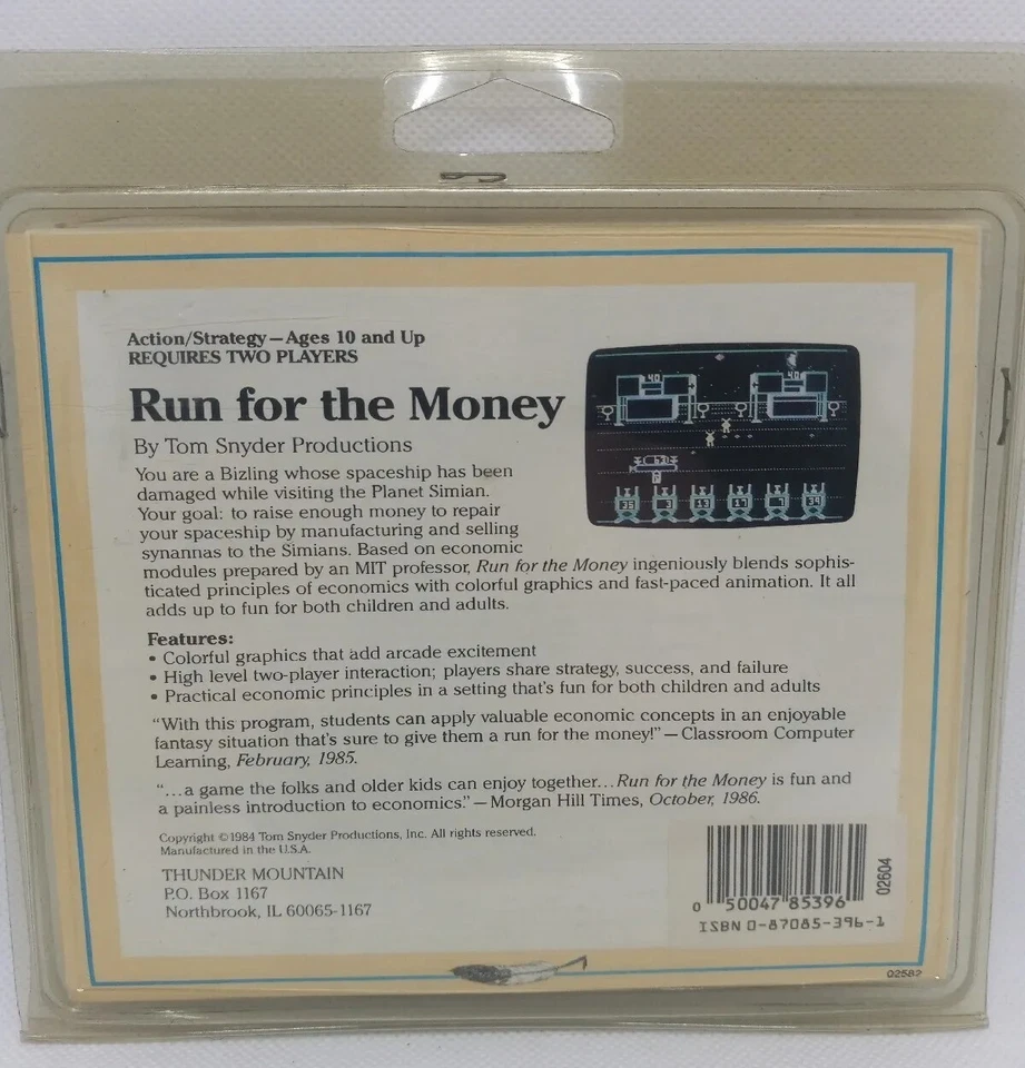 Commodore 64/128 Atari 8-bit 48K - Run for the Money Vintage 1984 Brand New - Image 2 of 2