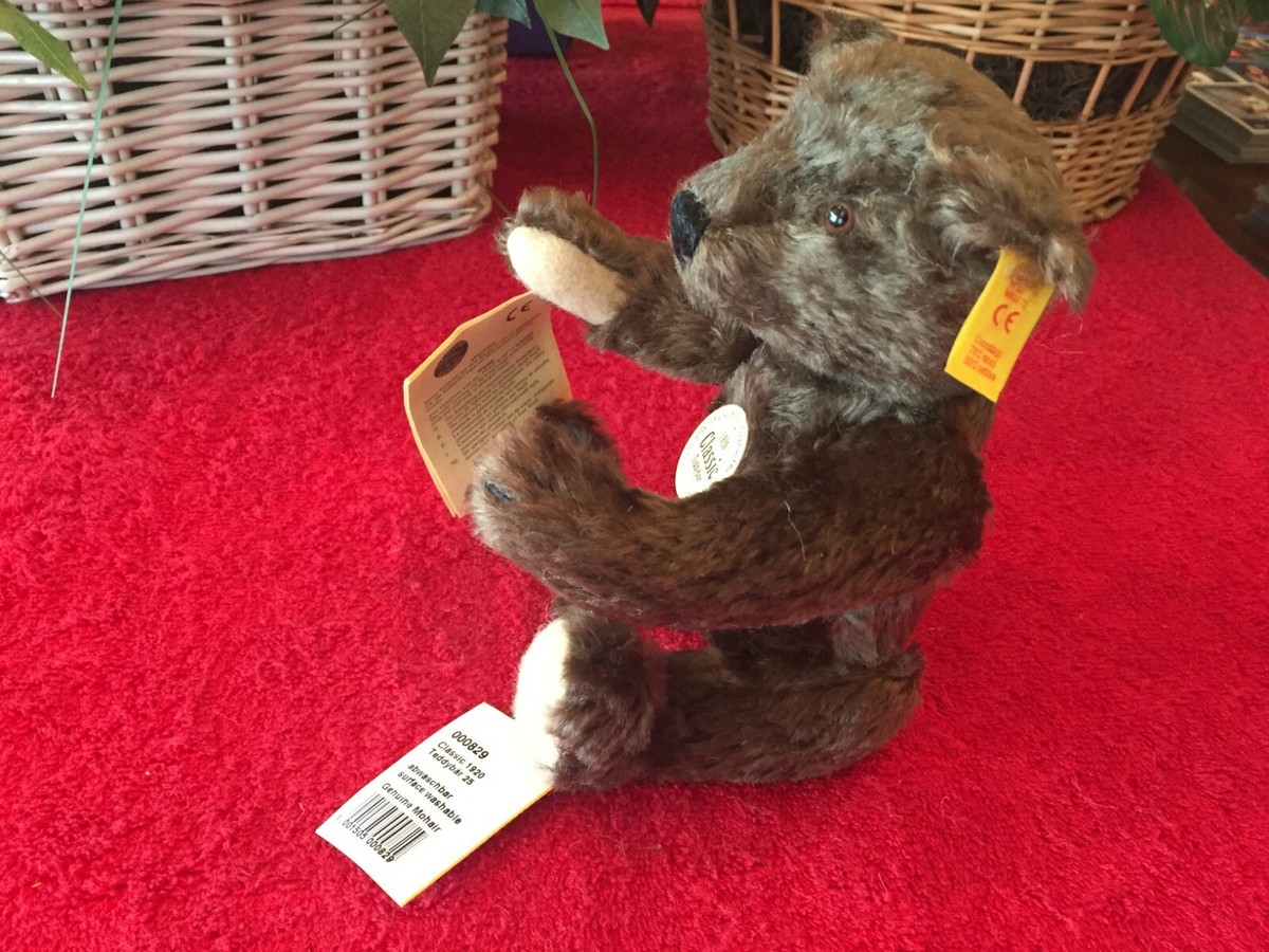 STEIFF Classic Teddy 1920, #000829, Jointed, 10”, Squeaker, NEW