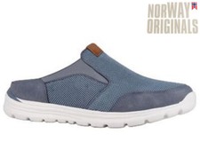 Mens Slip On Trainers Casual Mules Comfort Lightweight Soft Padded Shoes Blue