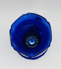 Vintage Rare Cobalt Blue Embossed Glass Finger Lamp — photo 5