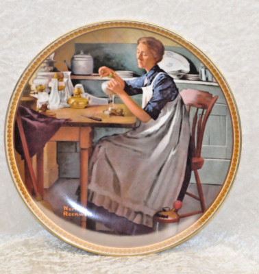 Porzellan  Sammelteller - Norman Rockwell - Working in the Kitchen - Nr. 12