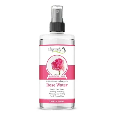 Rose Water Toner, 100% Pure Natural Rose Water Spray Skin Face Moisturizer 100ML