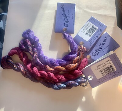 100% Cotton Caron Wildflowers Hand-dyed  36 yds/1 skein; Purples/Pinks VARIOUS