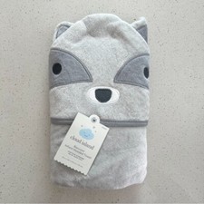CLOUD ISLAND Raccoon Infant Hooded Towel - Grey 30  x 30  - Perfect Holiday Gift