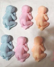 Gender reveal  Baby Shower soap (12) individually wrapped baby powder scent