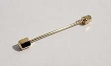 Vintage DILLARDS Barbell Collar Stay Bar Clasp Clip Gold Tone Rounded Top Hex