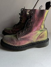 Dr. Martens 1460 Pascal Pink Iridescent Metallic Shiny Combat Boots Size 6